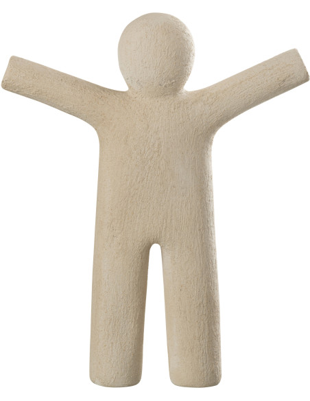 Statue déco XL Bonhomme P'tit Maurice en Résine Beige Effet rugueux - 1