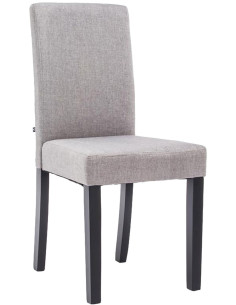 Chaise Melinda en Polyester Gris clair Bois Noir - 1