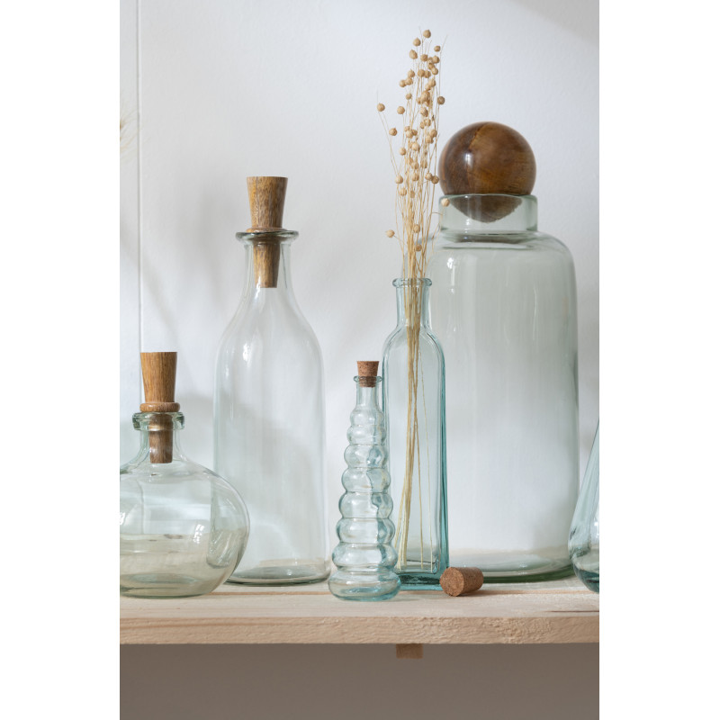 Bouteille 120 ml avec bouchon Mindy en Verre recyclé Transparent Liège (Lot de 3) - 3