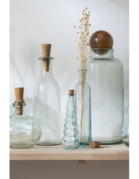 Bouteille 120 ml avec bouchon Mindy en Verre recyclé Transparent Liège (Lot de 3) - 3