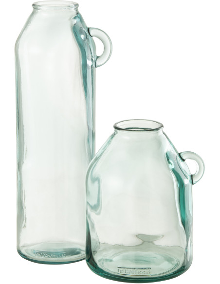 Vase Amphore Mindy Hauteur 45 cm en Verre recyclé Transparent - 3