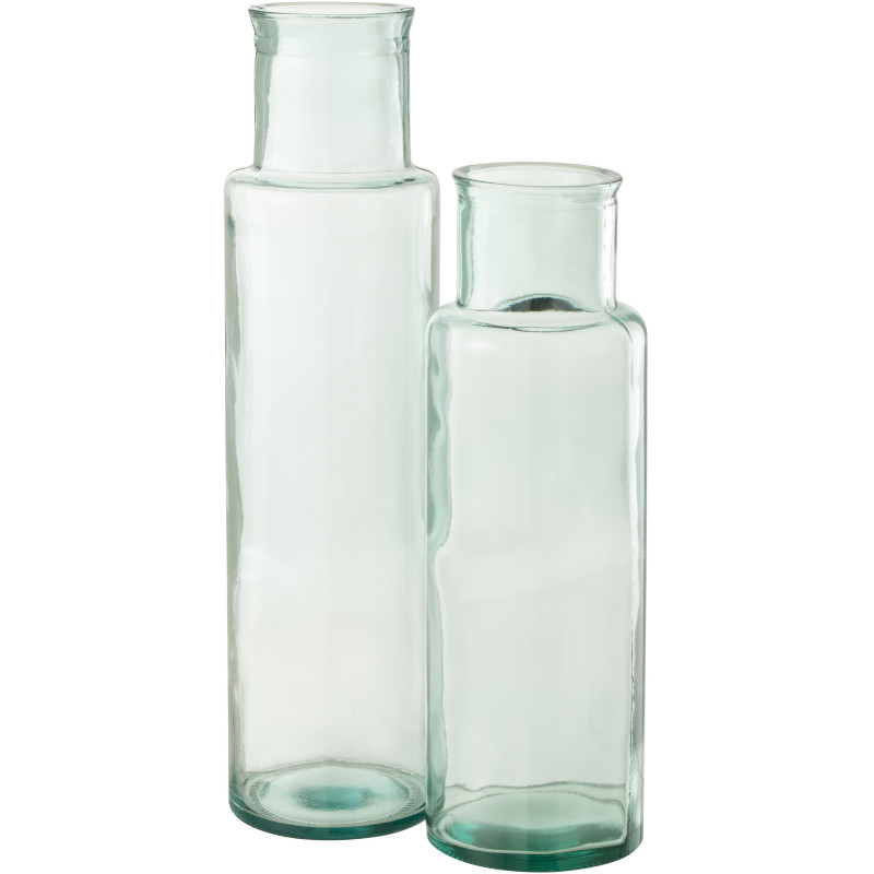 Vase Bouteille XL Mindy Hauteur 55 cm en Verre recyclé Transparent J-Line - 2