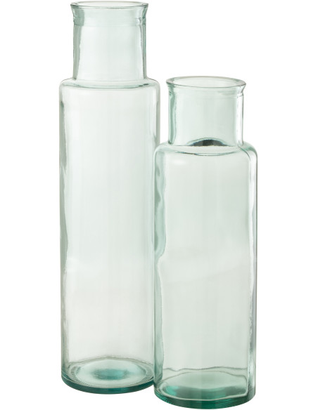 Vase Bouteille XL Mindy Hauteur 55 cm en Verre recyclé Transparent J-Line - 2