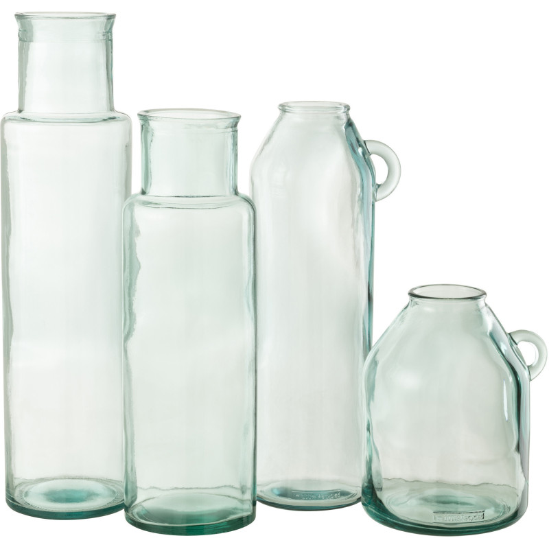 Vase Bouteille XL Mindy Hauteur 55 cm en Verre recyclé Transparent J-Line - 3