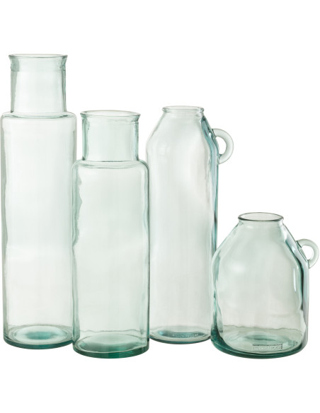 Vase Bouteille XL Mindy Hauteur 55 cm en Verre recyclé Transparent J-Line - 3
