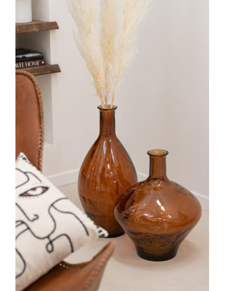 Vase Amphore Méléas Hauteur 45 cm en Verre Marron - 2