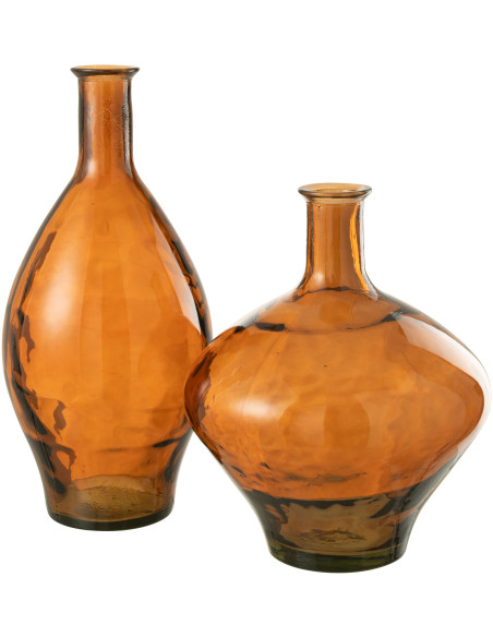 Vase Amphore XL Méléas Hauteur 60 cm en Verre Marron - 3