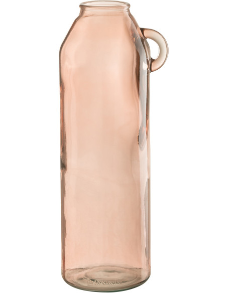 Vase Bouteille Cylina Hauteur 45 cm en Verre Rose - 1