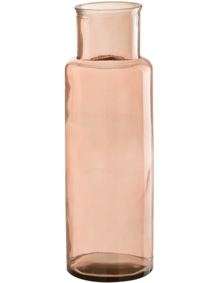 Vase Bouteille Rosalia Hauteur 45 cm en Verre Rose - 1