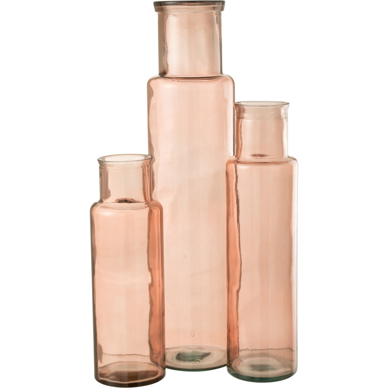 Vase Bouteille XXL Rosalia Hauteur 75 cm en Verre Rose - 3