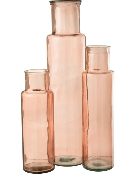 Vase Bouteille XXL Rosalia Hauteur 75 cm en Verre Rose - 3