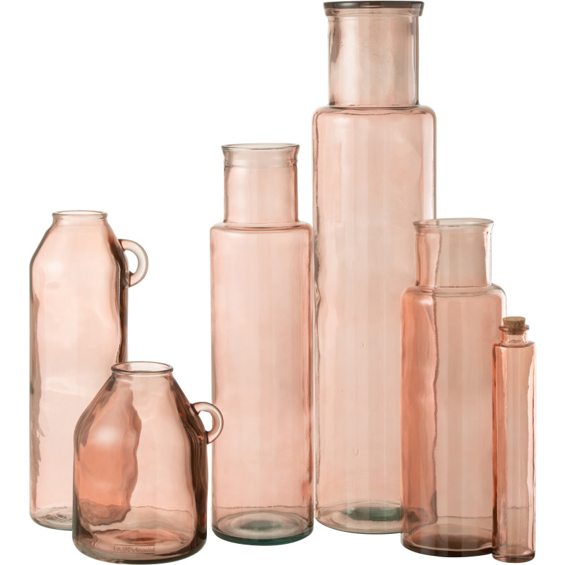 Vase Bouteille XXL Rosalia Hauteur 75 cm en Verre Rose - 4