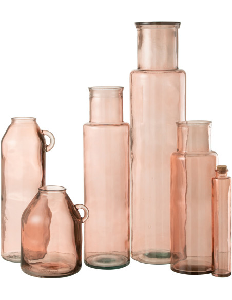 Vase Bouteille XXL Rosalia Hauteur 75 cm en Verre Rose - 4