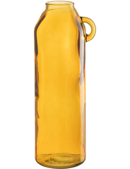 Vase Bouteille Cylina Hauteur 45 cm en Verre Ocre - 1