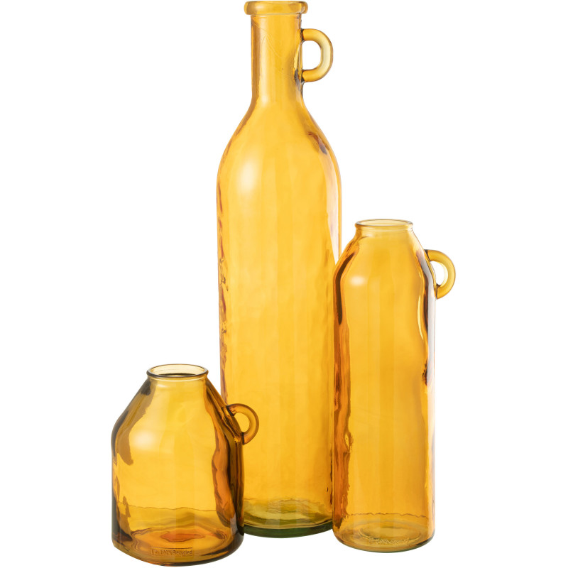 Vase Bouteille XXL Cylina Hauteur 75 cm en Verre Ocre - 3