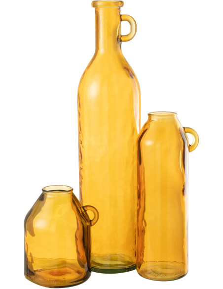 Vase Bouteille XXL Cylina Hauteur 75 cm en Verre Ocre - 3