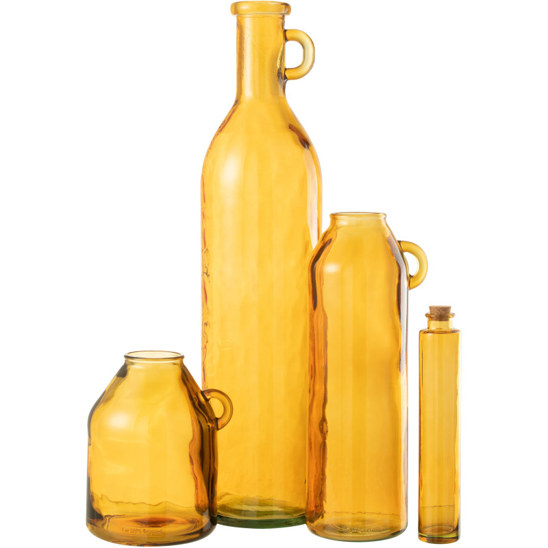 Vase Bouteille XXL Cylina Hauteur 75 cm en Verre Ocre - 4