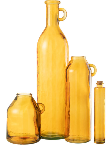 Vase Bouteille XXL Cylina Hauteur 75 cm en Verre Ocre - 4