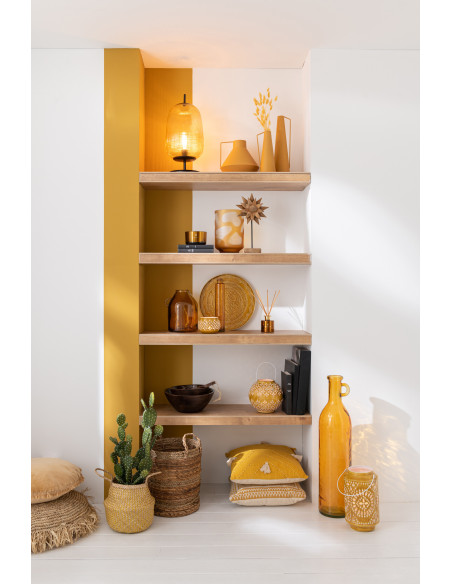 Vase Bouteille XXL Cylina Hauteur 75 cm en Verre Ocre - 5
