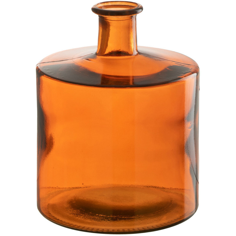 Vase Bouteille Imelda Hauteur 25 cm en Verre Orange - 1