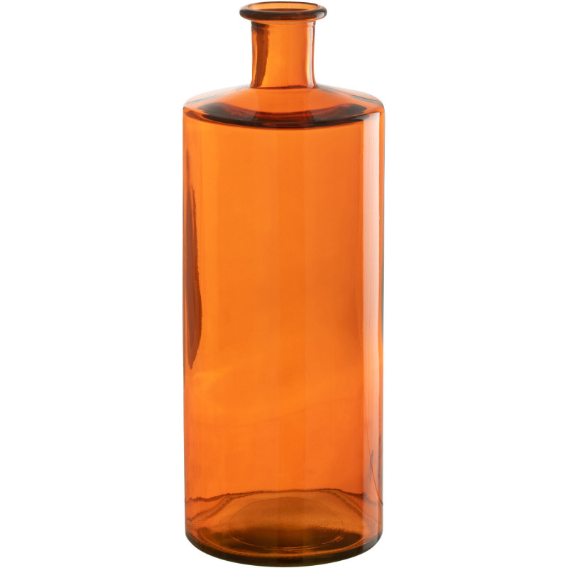 Vase Bouteille Imelda Hauteur 40 cm en Verre Orange - 1