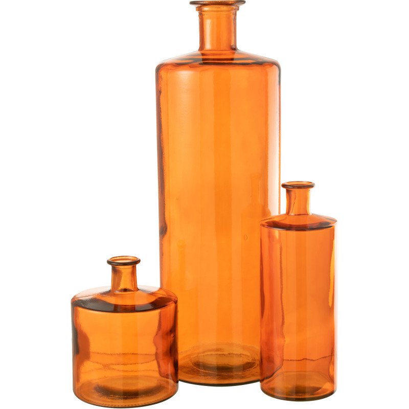 Vase Bouteille XXL Imelda Hauteur 75 cm en Verre Orange - 2