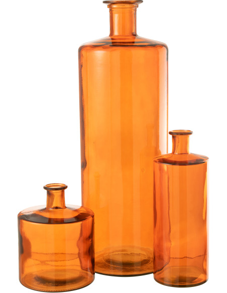 Vase Bouteille XXL Imelda Hauteur 75 cm en Verre Orange - 2