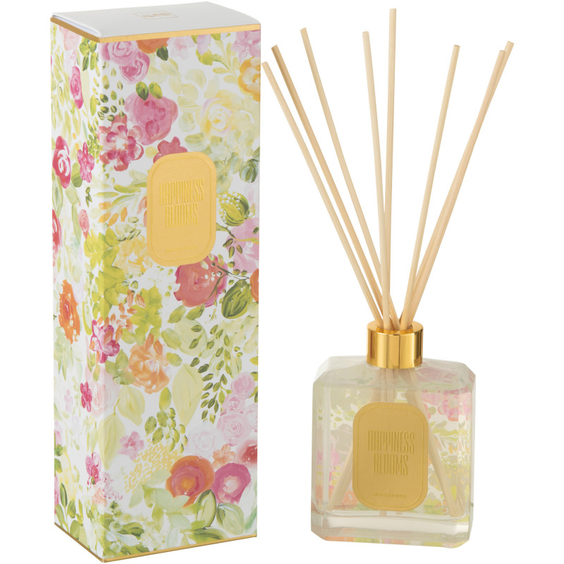 Diffuseur de parfum Senteur Florale Mimosa & Rose Happiness Blooms 180 ml en Verre - 1