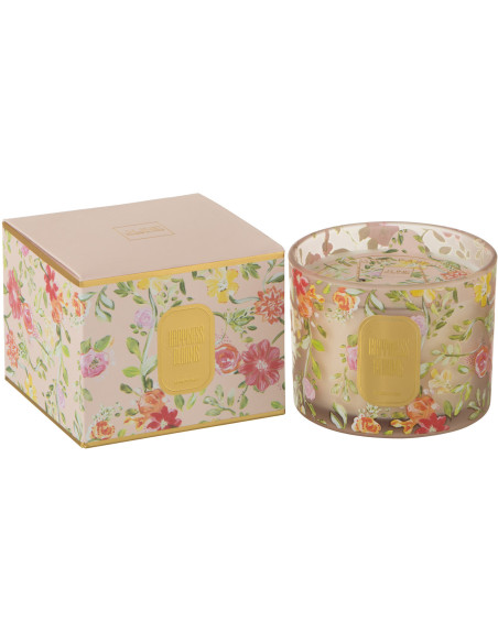 Bougie parfumée Fraîche 35 heures Happiness Blooms Parfum Rainbow Reef avec photophore en Verre - 1