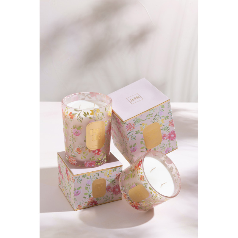 Bougie parfumée Fraîche 35 heures Happiness Blooms Parfum Rainbow Reef avec photophore en Verre - 2