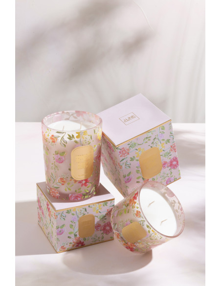 Bougie parfumée Fraîche 35 heures Happiness Blooms Parfum Rainbow Reef avec photophore en Verre - 2