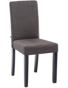 Chaise Melinda en Polyester Gris foncé Bois Noir - 1