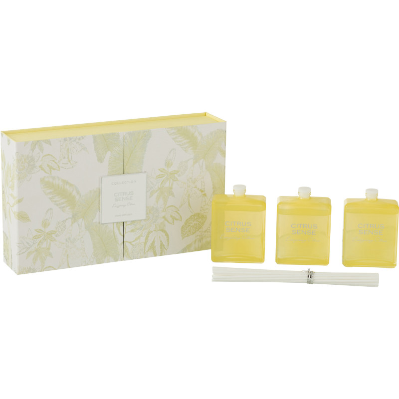 Coffret Diffuseur de parfum Senteur Fraîche Energizing Citrus Citrus Sense 150 ml en Verre - 1