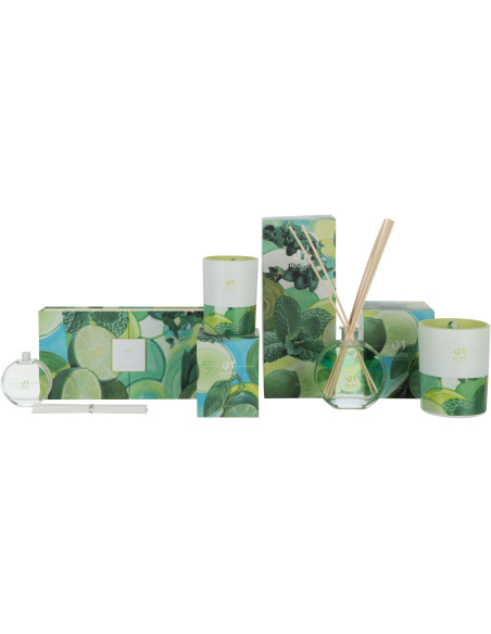 Bougie parfumée XL Fruitée 45 heures Happy Hour Parfum Mojito avec photophore en Verre - 2