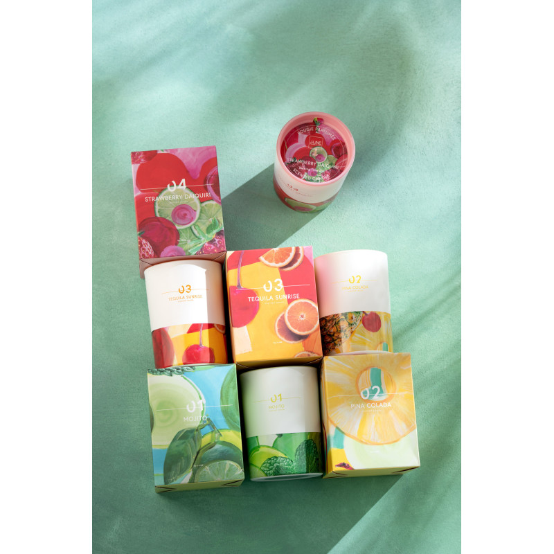 Bougie parfumée XL Fruitée 70 heures Happy Hour Parfum Mojito avec photophore en Verre - 2