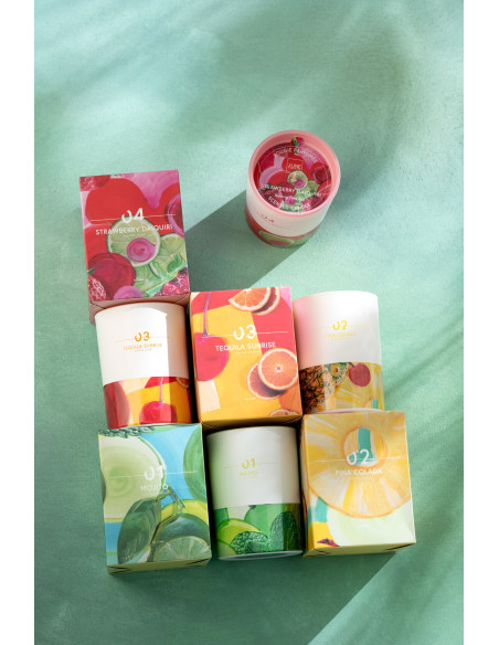 Bougie parfumée XL Fruitée 70 heures Happy Hour Parfum Mojito avec photophore en Verre - 2