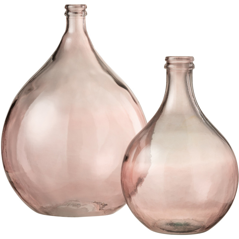 Vase Dame-Jeanne XL Lisbonne Hauteur 55 cm en Verre Saumon - 3