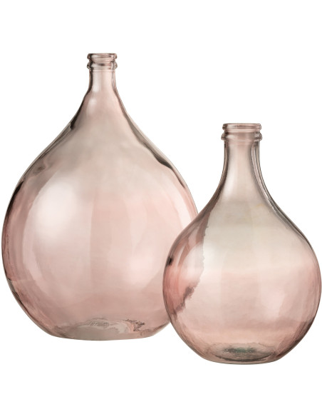 Vase Dame-Jeanne XL Lisbonne Hauteur 55 cm en Verre Saumon - 3