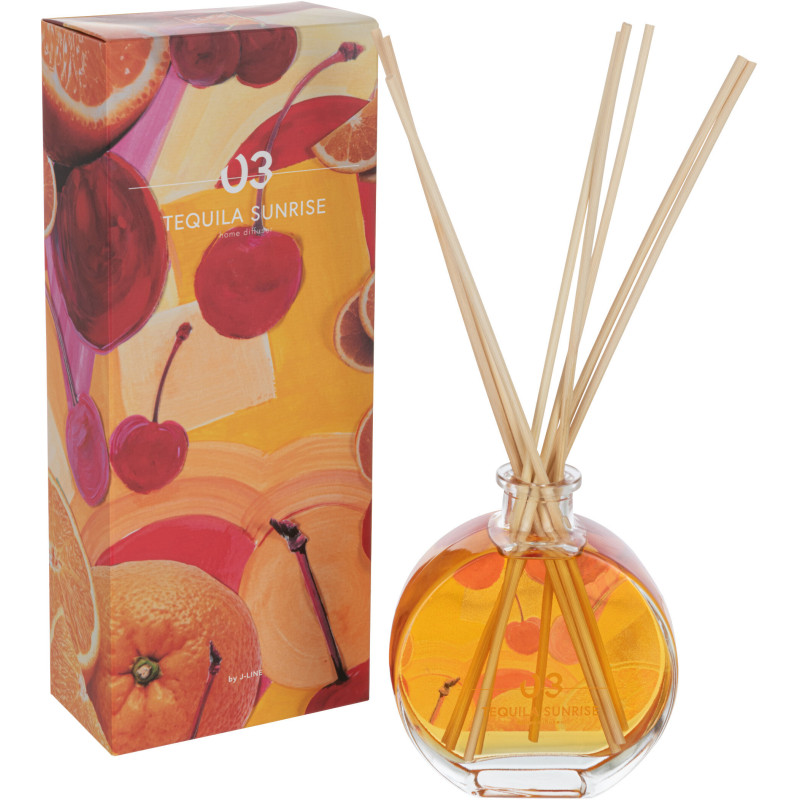Diffuseur de parfum Senteur Fruitée Tequila Sunrise Happy Hour 200 ml en Verre - 1
