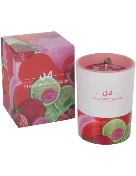 Bougie parfumée XL Fruitée 45 heures Happy Hour Parfum Daiquiri Fraise avec photophore en Verre - 1