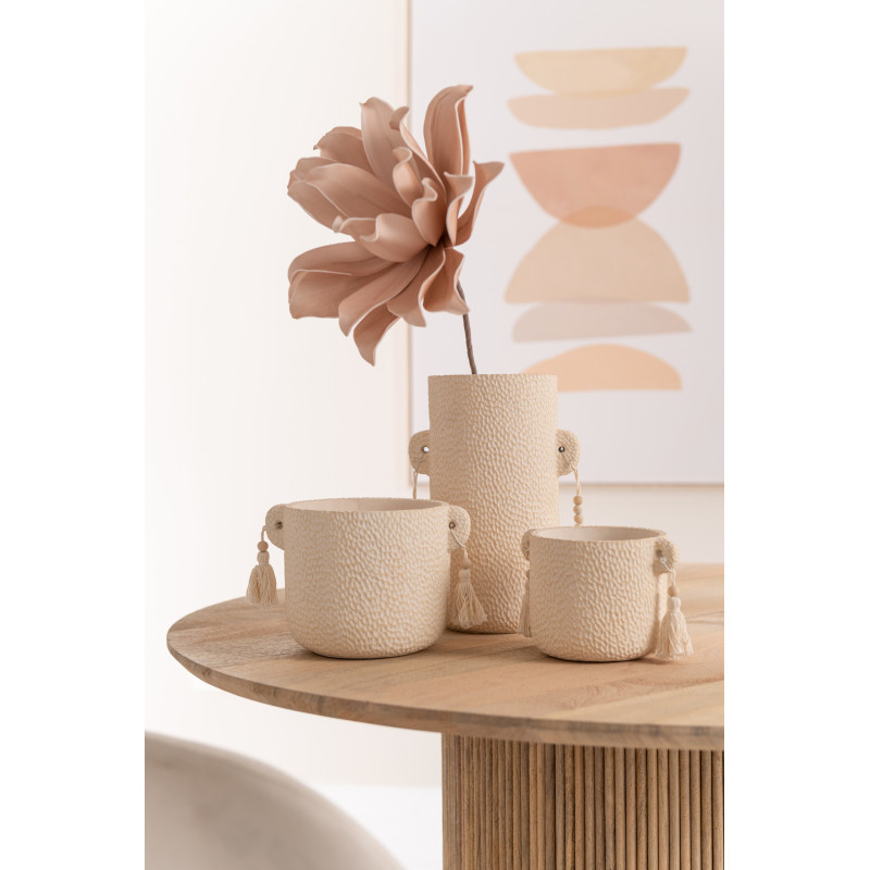 Fleur artificielle sur tige XL Alizéa Hauteur 75 cm en Caoutchouc mousse Rose nude - 2