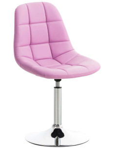 Chaise Pivotante Wanda en Polyuréthane Rose Métal Chromé - 1