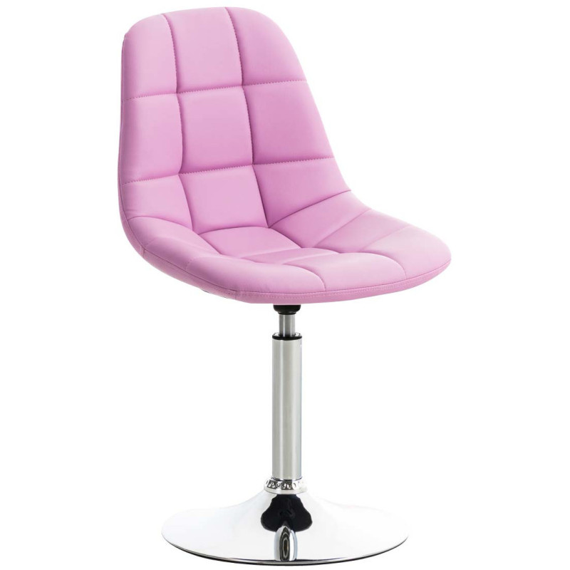 Chaise Pivotante Wanda en Polyuréthane Rose Métal Chromé - 1