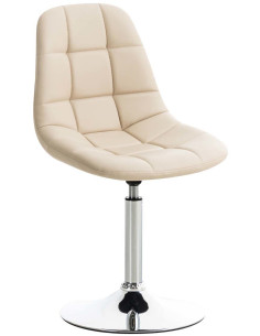 Chaise Pivotante Wanda en Polyuréthane Beige Métal Chromé - 1