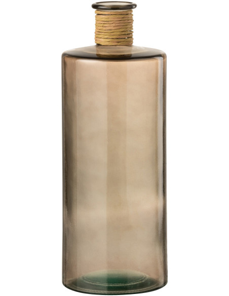 Vase Bouteille Safari Hauteur 40 cm en Verre Marron clair - 1
