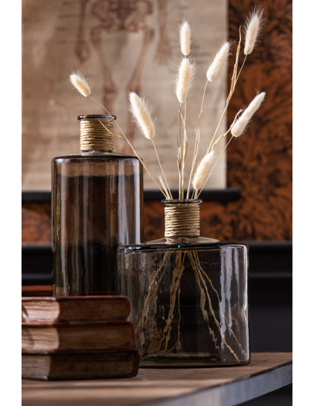 Vase Bouteille Safari Hauteur 40 cm en Verre Marron clair - 2