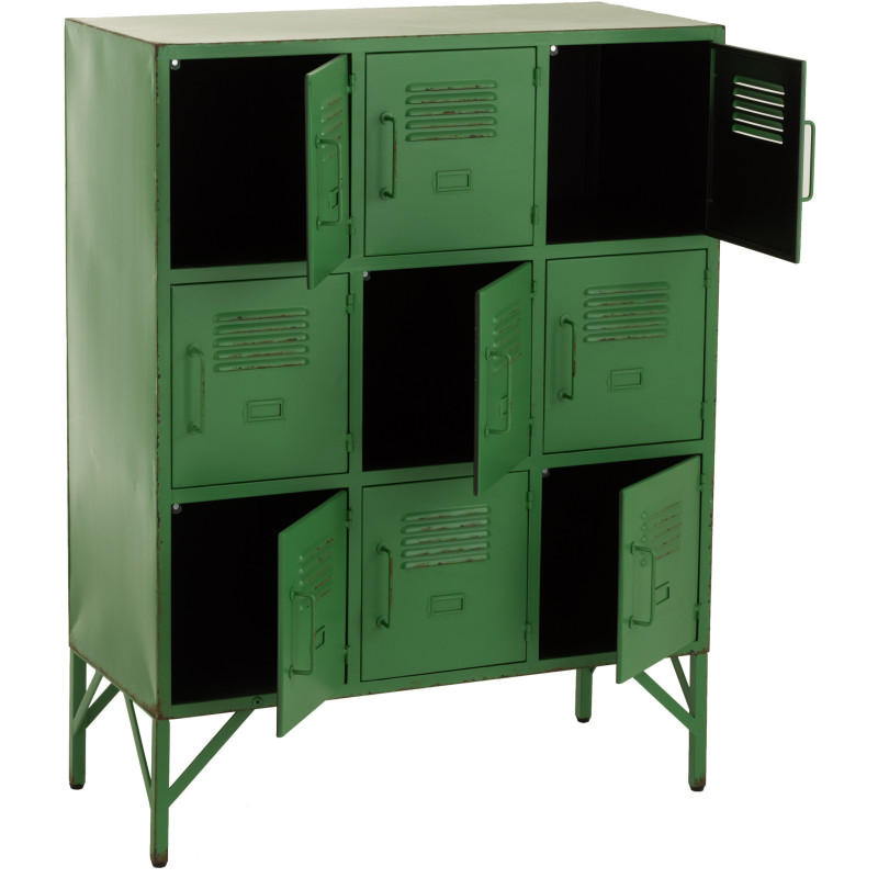 Armoire Vestiaire 9 portes Locker en Métal Vert - 8