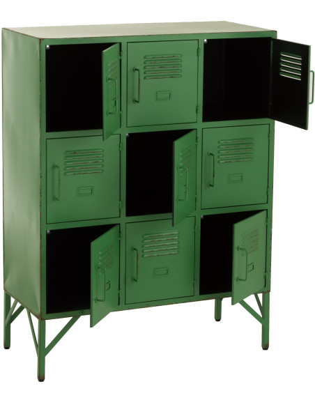Armoire Vestiaire 9 portes Locker en Métal Vert - 8