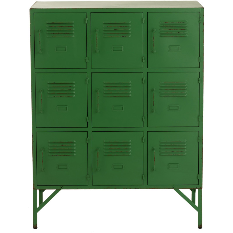 Armoire Vestiaire 9 portes Locker en Métal Vert - 9