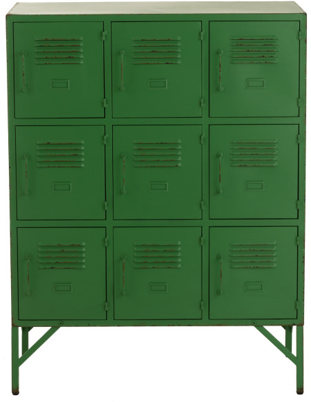 Armoire Vestiaire 9 portes Locker en Métal Vert - 9
